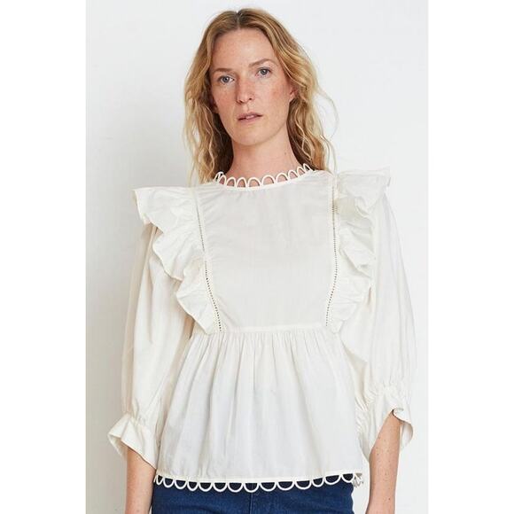 APIECE APART RUFFLE BLOUSE - Picture 1 of 4
